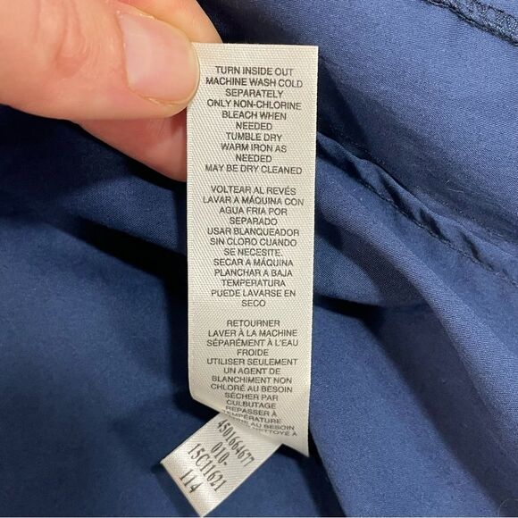 NWT Chico’s Casual Cotton Button Down Collared Long Sleeve Shirt Blue Size 0 - Picture 15 of 16